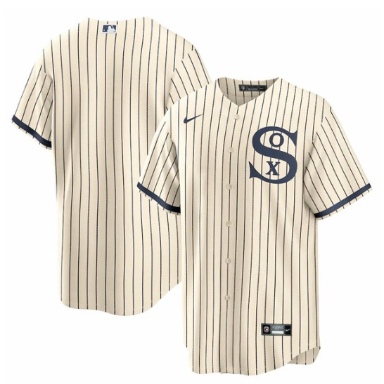 Men's Chicago White Sox Blank 2021 Cream/Navy Field of Dreams Cool Base Stitched Jersey Men's Chicago White Sox Blank 2021 Cream/Navy Field of Dreams Cool Base Stitched Jersey